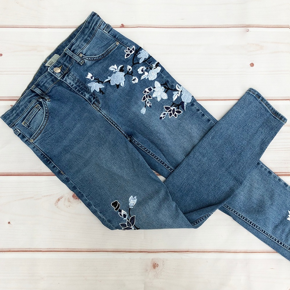 Topshop Moto | "Jamie" Embroidered Skinny Jeans